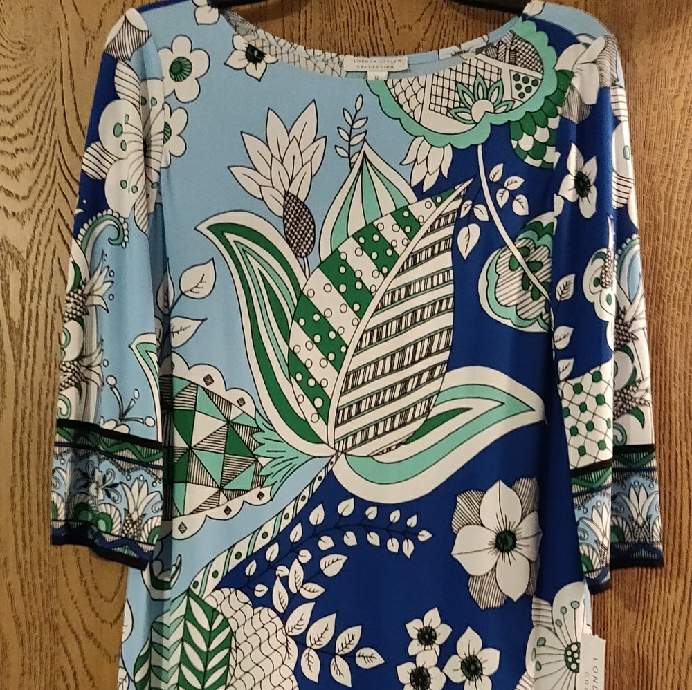 Blue floral dress new sz 12
